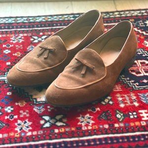 Alexander Kraft Monte Carlo handmade Belgian Loafers in Caramel Suede (42.5)
